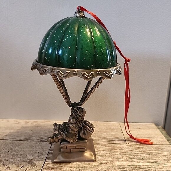 Lenox Santas Arrival Green Hot Air Balloon Stieff Pewter Ornament 2nd Edition - Picture 4 of 11